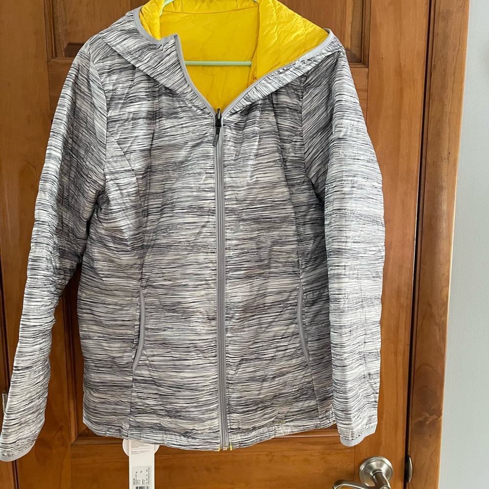 Lole Women's Textured Gray and Vibrant Yellow Ski Jacket